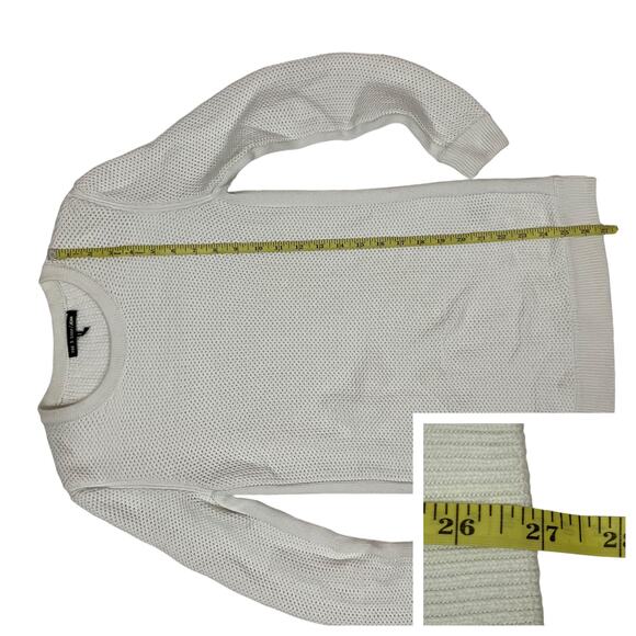 Rag & Bone/Jean Cotton Knit Crewneck Sweater - White - XS - Picture 4 of 13